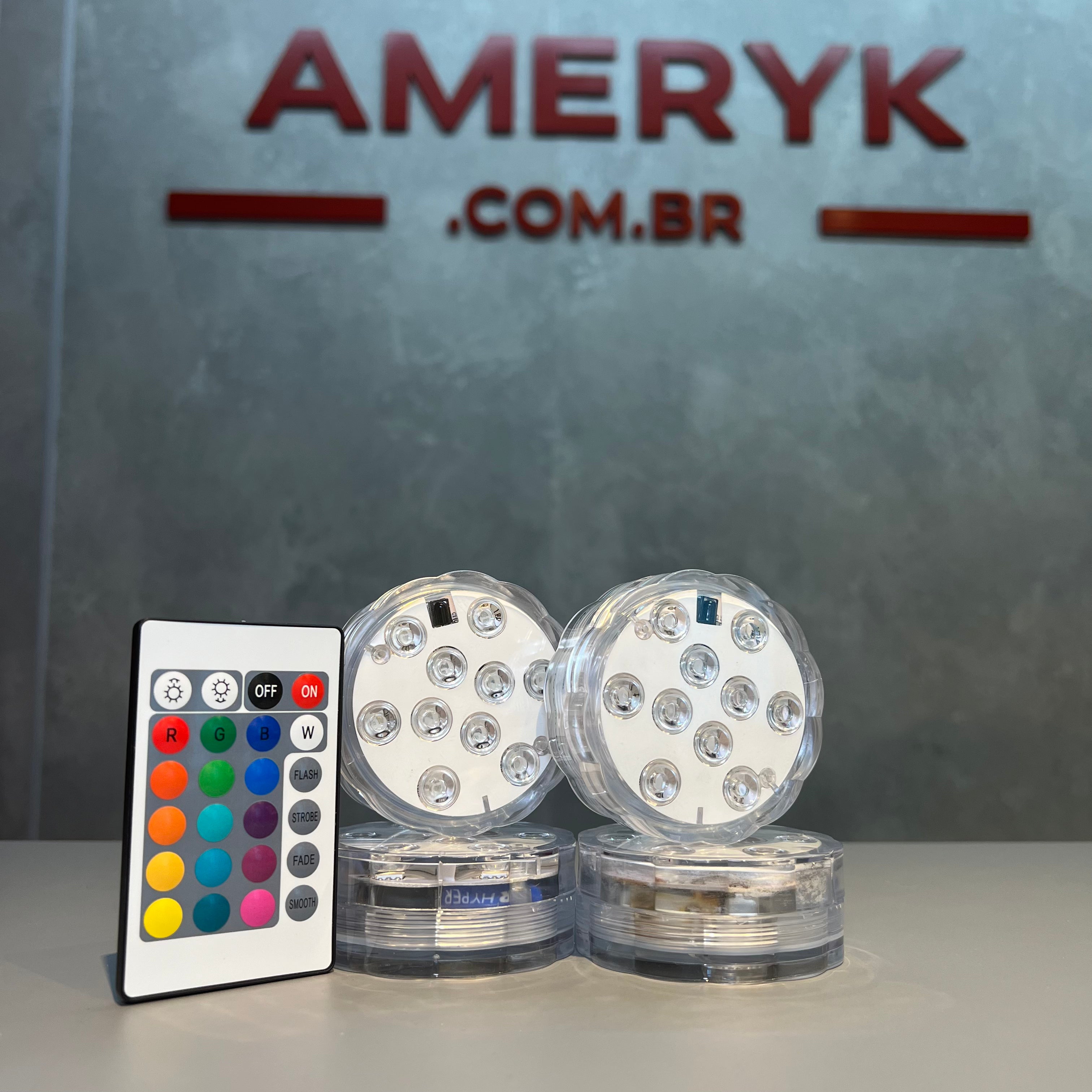 Kit Luminárias de Hidro RGB - Sem Fio Com Controle Remoto - AMERYK