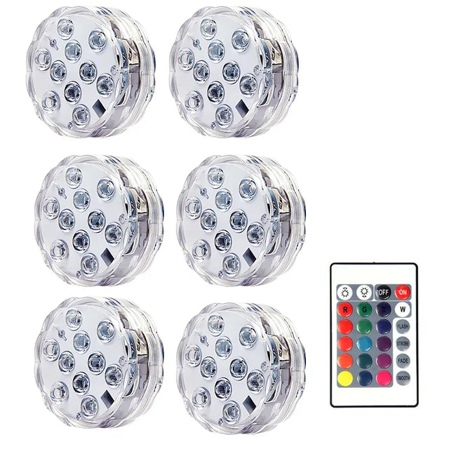 Oferta WhatsApp | Kit Luminárias de Piscina RGB - Sem Fio Com Controle Remoto - AMERYK