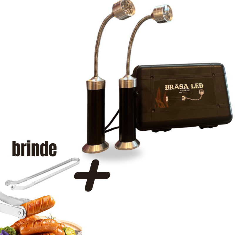 Brasa LED - Luminária Churrasqueira | Só Hoje Compre 1 Leve 2 + Pegador Giratório