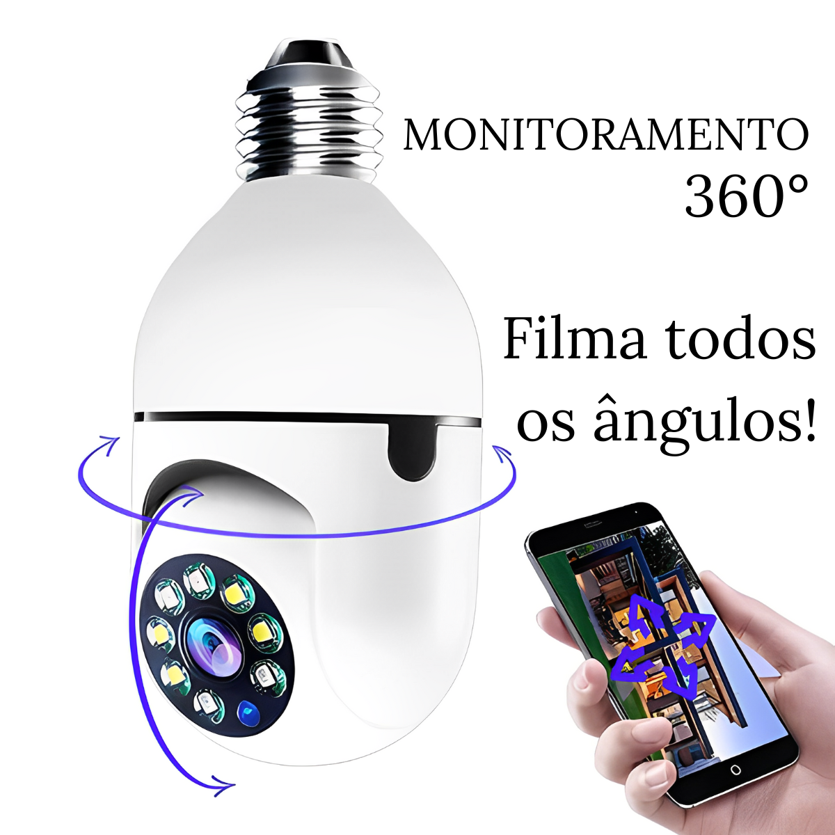 SmartCamera®️ - Câmera De Segurança Inteligente 360° Com Visão Noturna FULLHD - AMERYK