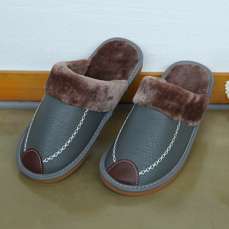 Pantufa de Inverno Masculina de Couro - AMERYK