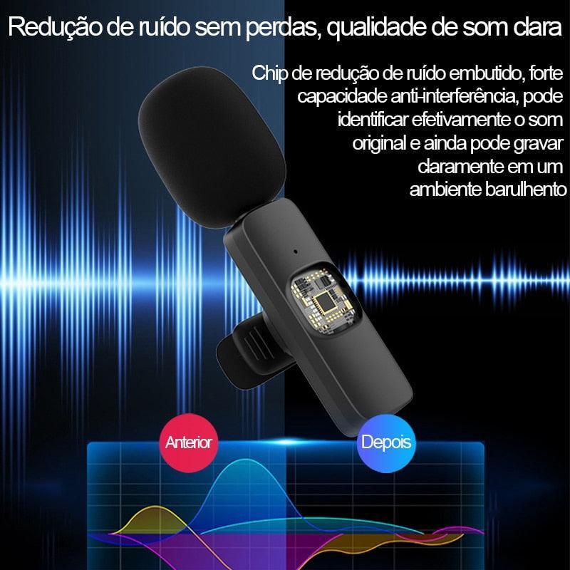 Microfone de Lapela Sem Fio para Celular - K8 Premium Mic™ - AMERYK